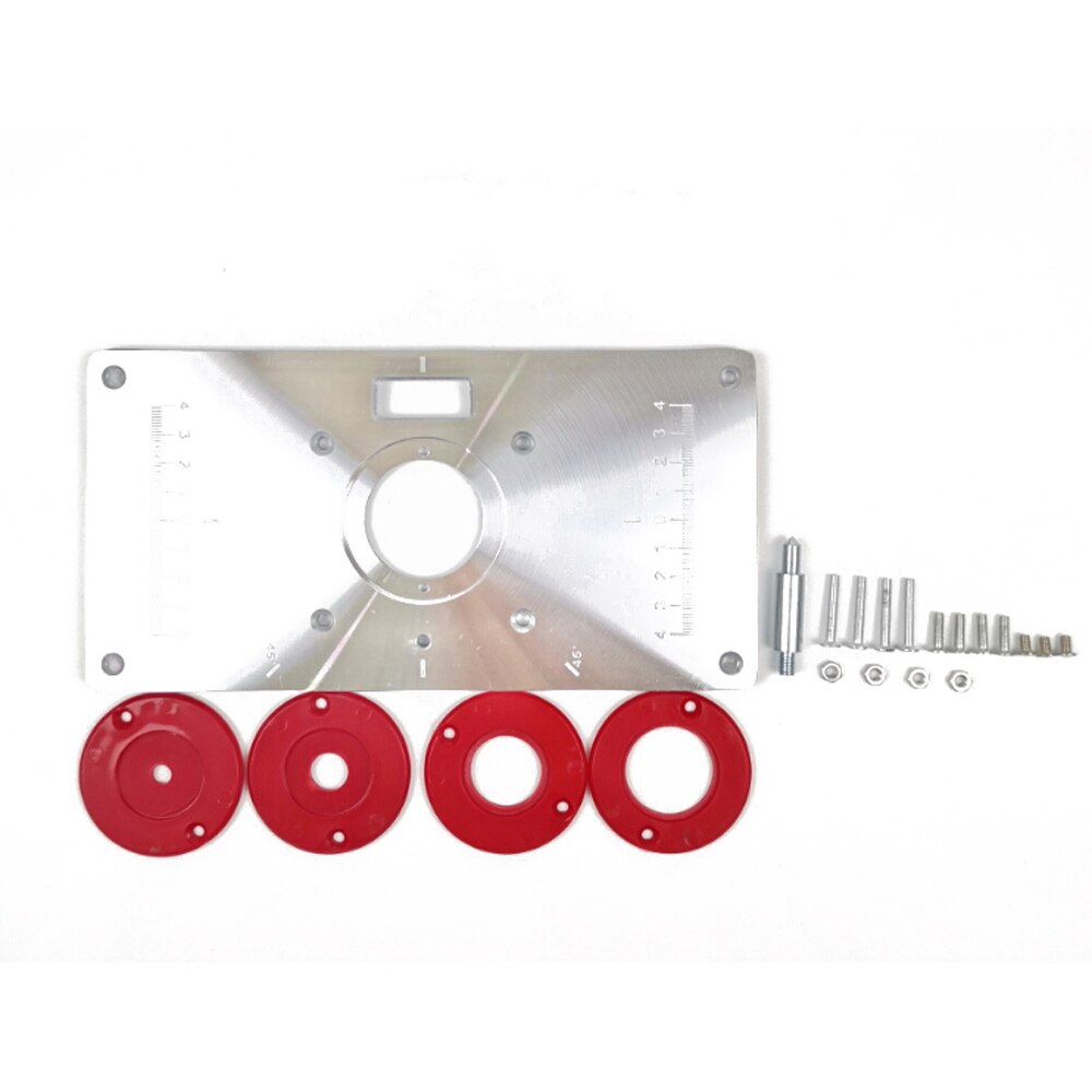 Plaque d'insertion de Table de routeur en aluminium + 4 anneaux vis plaque d'insertion de Table pour bancs de travail du bois plaque de Table de routeur