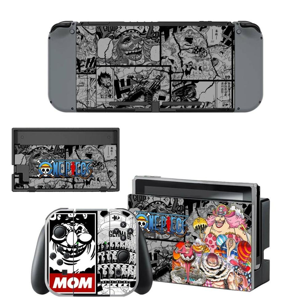 Conmutador Nintendo una piel pieza Luffy Nintend interruptor adhesivo pegatinas para la consola Nintendo Switch Joy-con base con tomas de control pieles: YSNS1347