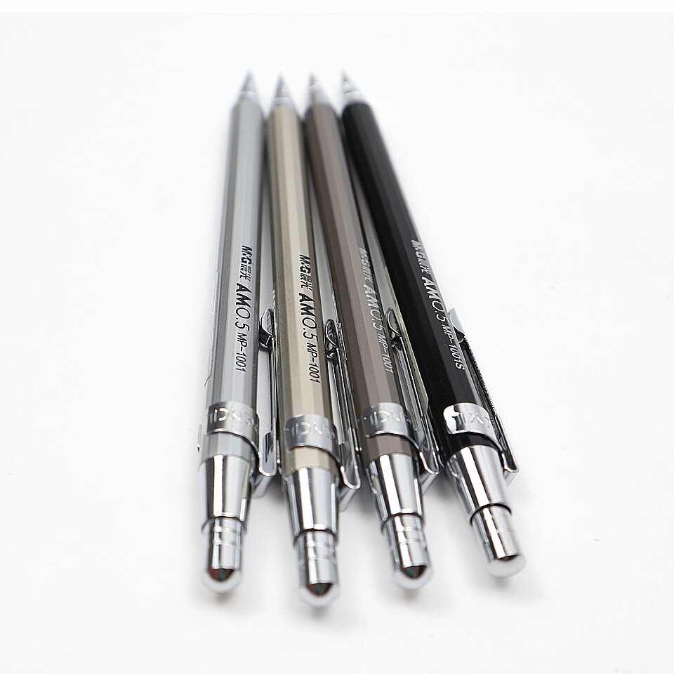 2 stk/parti fuldmetal m & g mekanisk blyant 0.5 ~ 0.7mm til maling og skrivning af skoleartikler