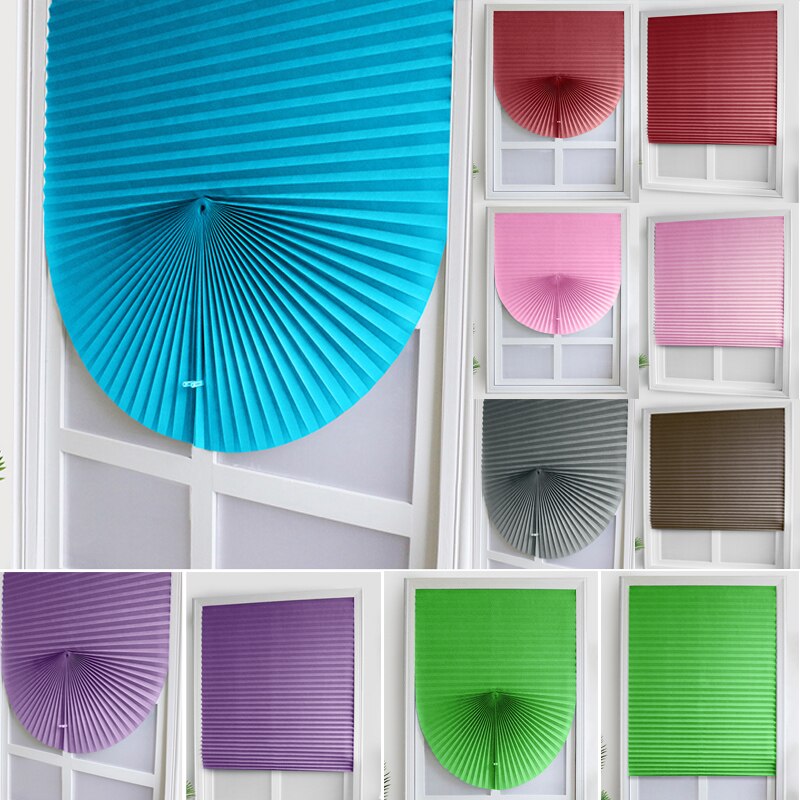Stores plissés auto-adhésifs, rideaux de fenêtre semi-occultants pour salon, salle de bains, stores de balcon