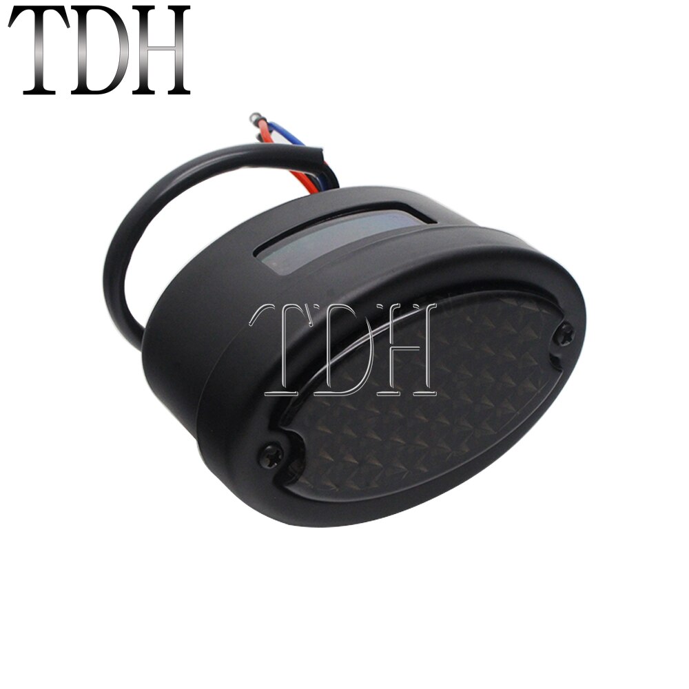 Luz LED cromada para motocicleta tipo Cafe Racer, luz trasera de freno, para matrícula de Harley, Shovelhead, Chopper, Bobber, Softail: Black Smoke A