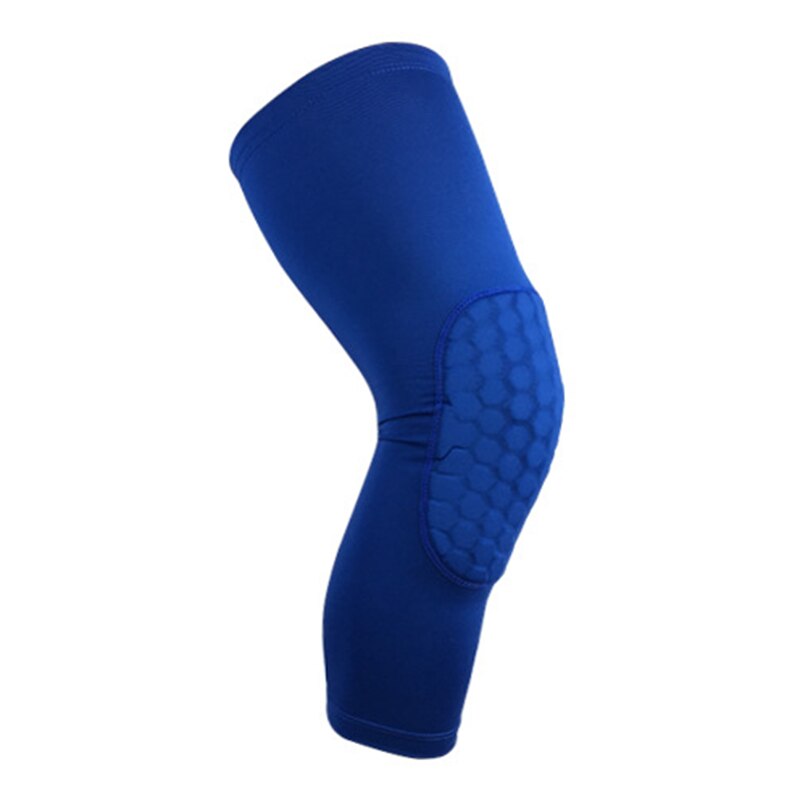 Honeycomb Pad Crashproof Antislip Basketball Leg Knee Guard Pad Long Sleeve Protector Gear Sports Injury Protect Sportswear: Blue / L