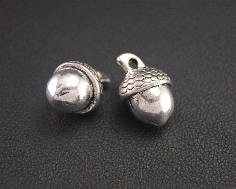 15Pcs Zilver Kleur Acorn Armband Ketting Sieraden Maken Handgemaakte Diy 15X10Mm A2024