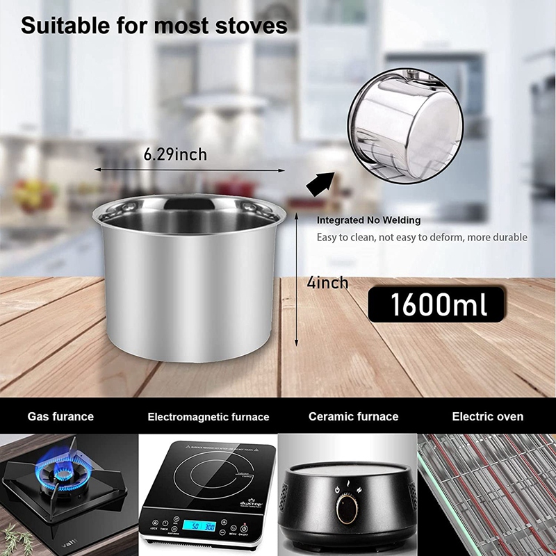2 Pack Double Boiler Pot Set Stainless Steel Melting Pot For Melting Chocolate Soap Wax Candle Making 600Ml And 1600Ml