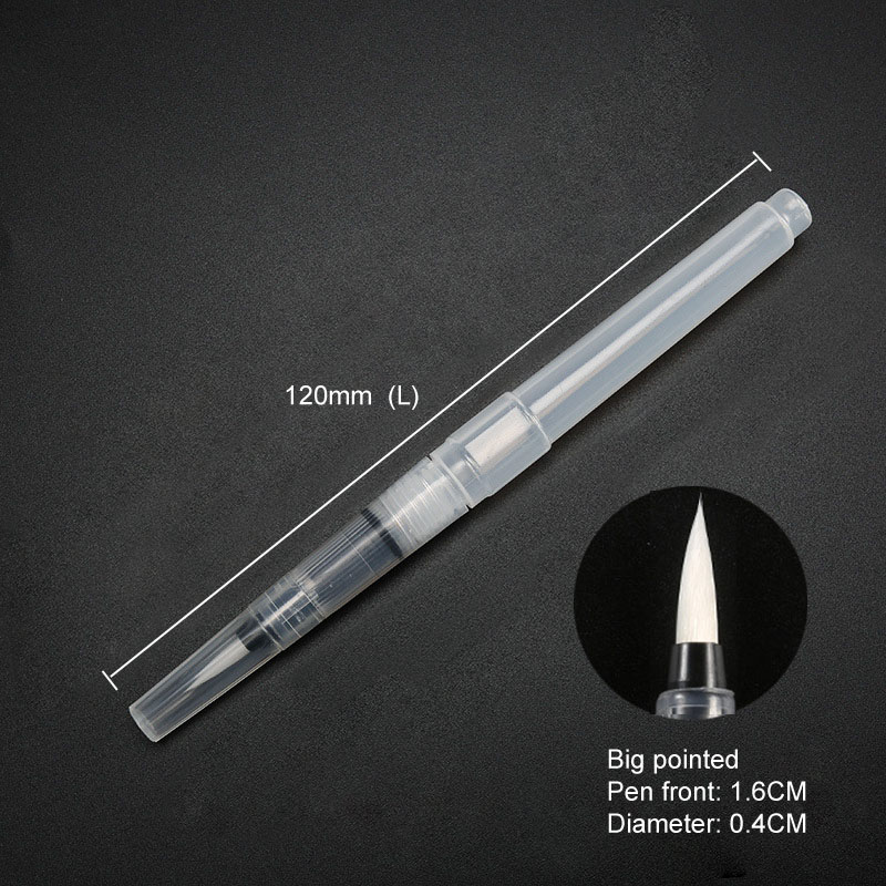 Refillable Water Brush Ink Pen for Water Color Calligraphy Drawing Painting Illustration Pen Small Middle Large Different Size: 1pcs L120m