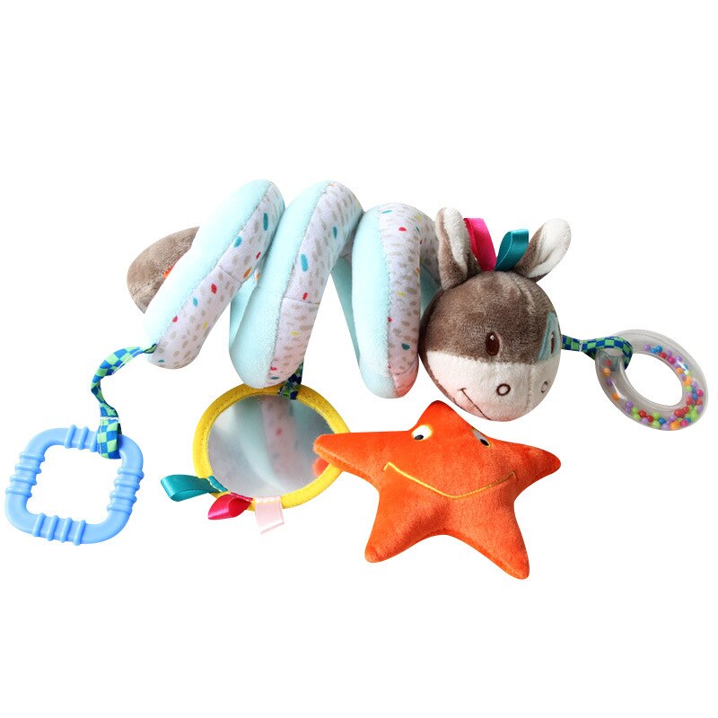 Hanging Spiral Rattle Stroller Cute Animals Crib Mobile Bed Baby Toys Newborn Educational Toy For Children 0-1 Y