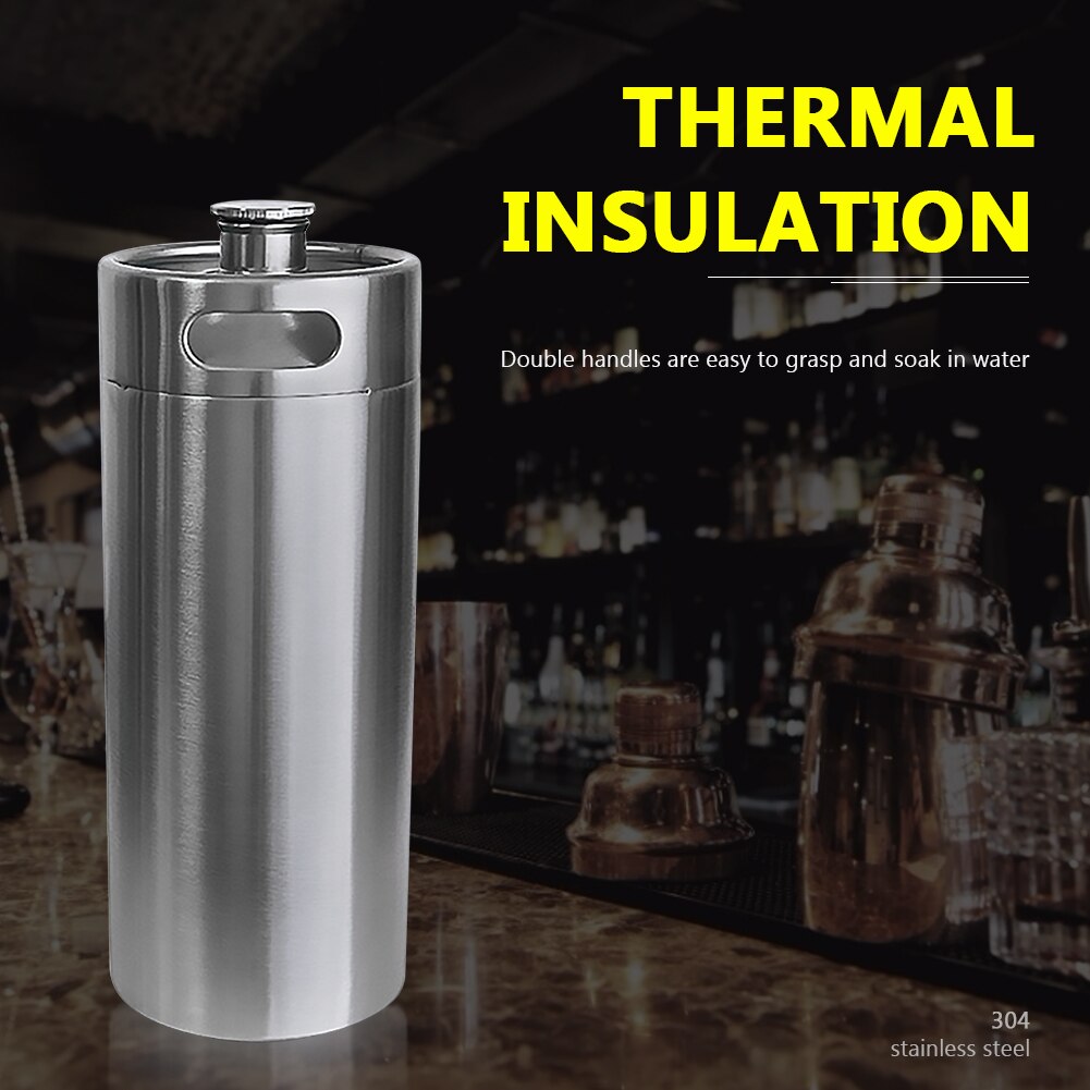 135oz 4L Stainless Steel Mini Keg Style Growler Canteen Craft Beer Homebrewing Beer Barrel