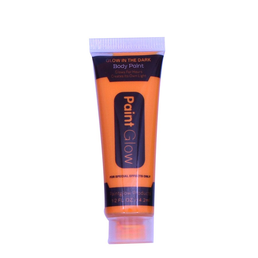 Pintura de arte corporal UV que brilla en la oscuridad, neón, 6 colores, 19ml, pintura fluorescente facial, maquillaje de Halloween, Navidad: Orange