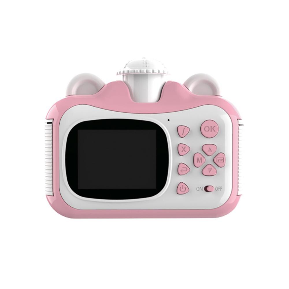 Mini Instant Druck Kamera Kinder Nette Cartoon HD 1080P DIY Foto Druck Kamera Video Recorder Camcorder Kinder Chritmas: Light Pink