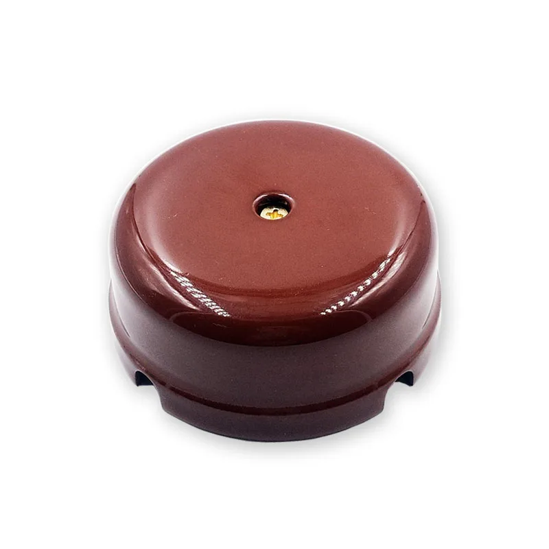 European Retro Ceramic Wire Junction Box Wall Mounting Box for Electrical Switch Socket Wiring: Brown