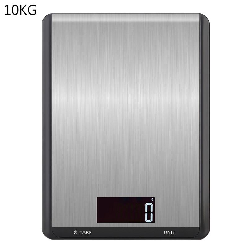 Household Digital Kitchen Scale Electronic Food Scales Stainless Steel Weight Balance Measuring Tools g/kg/lb/oz: Black 10kg
