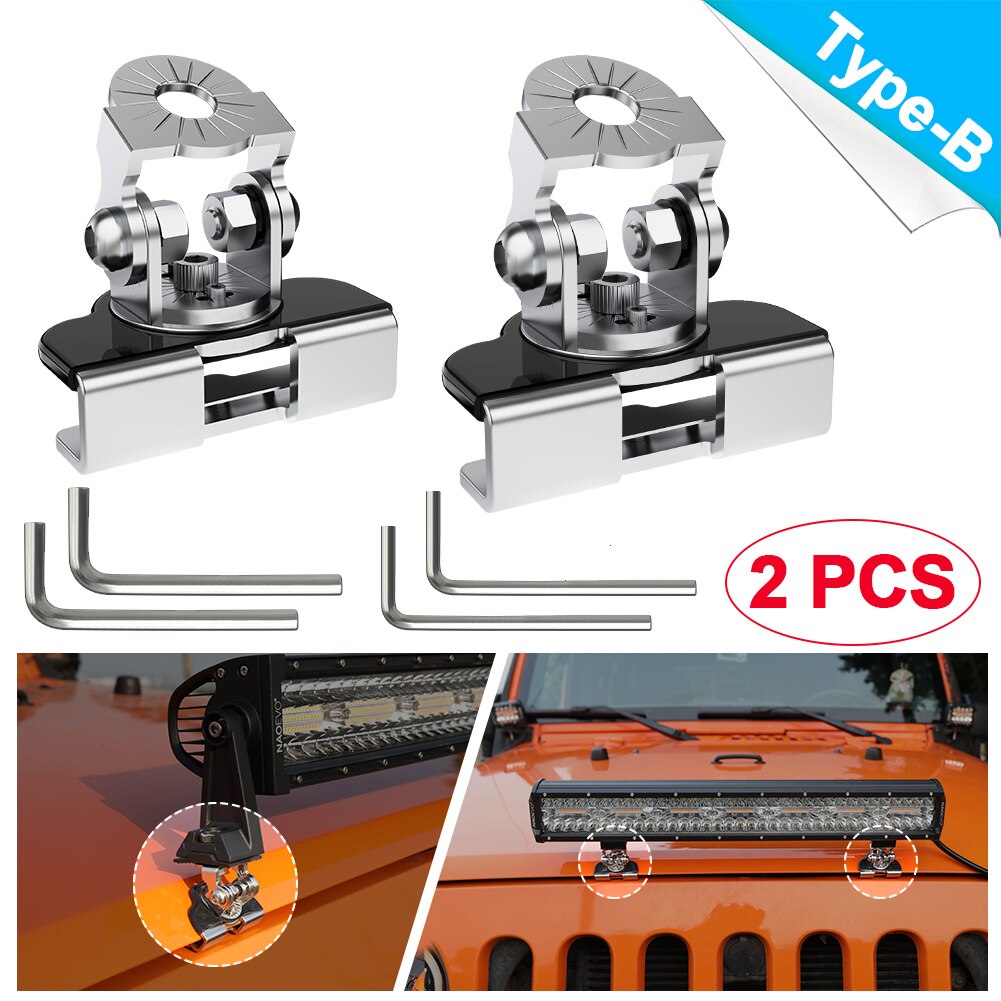 NAOEVO 4x4 Off Road LED Light Bar Pods 4inch 120W 12V 24V 6 Modes Fog Driving LED Work Light For Auto ATV Motorcycle Truck Jeep: Bracket B