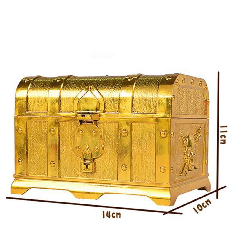 Pirate Treasure Chest Decorative Treasure Chest Keepsake Jewelry Box Plastic Toy Treasure Boxes Party Decor Large Size