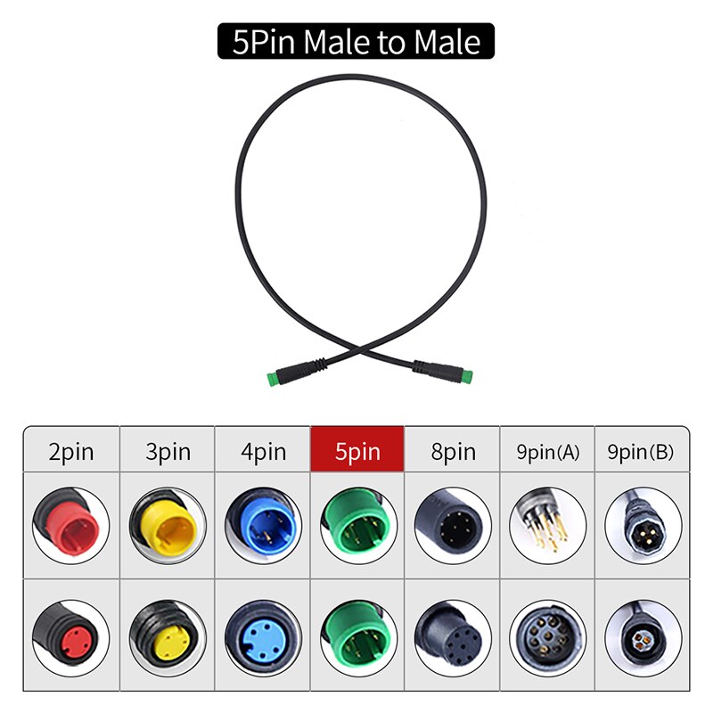 E-bike Cable For Bafang/8FUN Motor Kits Gear Sensor USB Programming Hydraulic Brake Sensor Display 5PIN Brake 3pin 1T4 1T2: 5PIN Male To Male