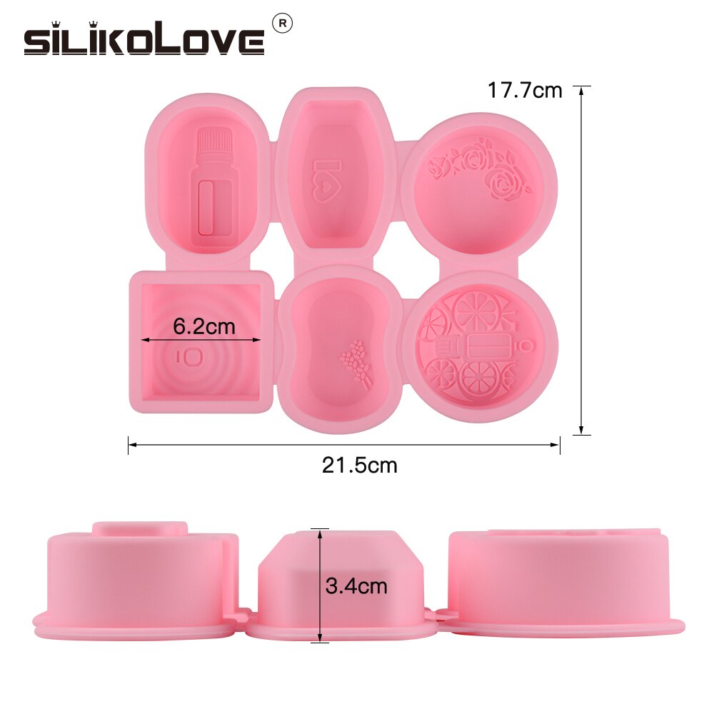 Silikolove Geometrische Ronde Vorm 6 Holte 3D Zeep Siliconen Mal Voor Zeep Maken Diy Handgemaakte Craft Zeep Mallen Vormen