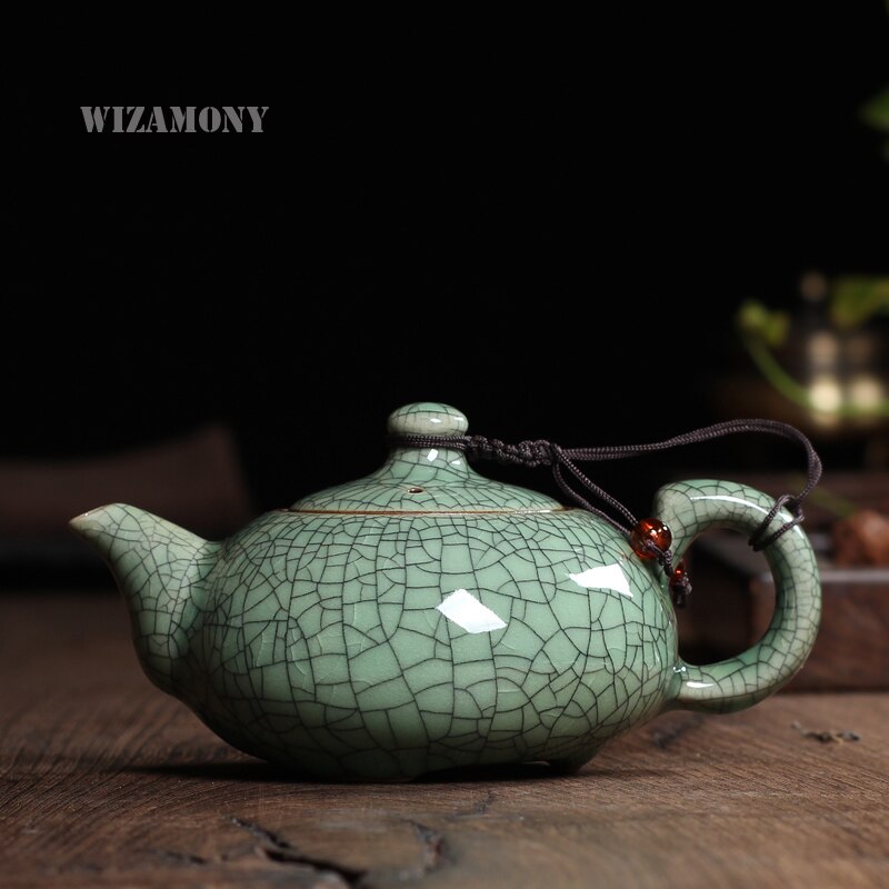 170ml Crackle Glaze Brother Kiln Longquan Celadon Exquisite Teapot Zisha Ceramics Arts yixing Clay Antique Porcelain Tea set