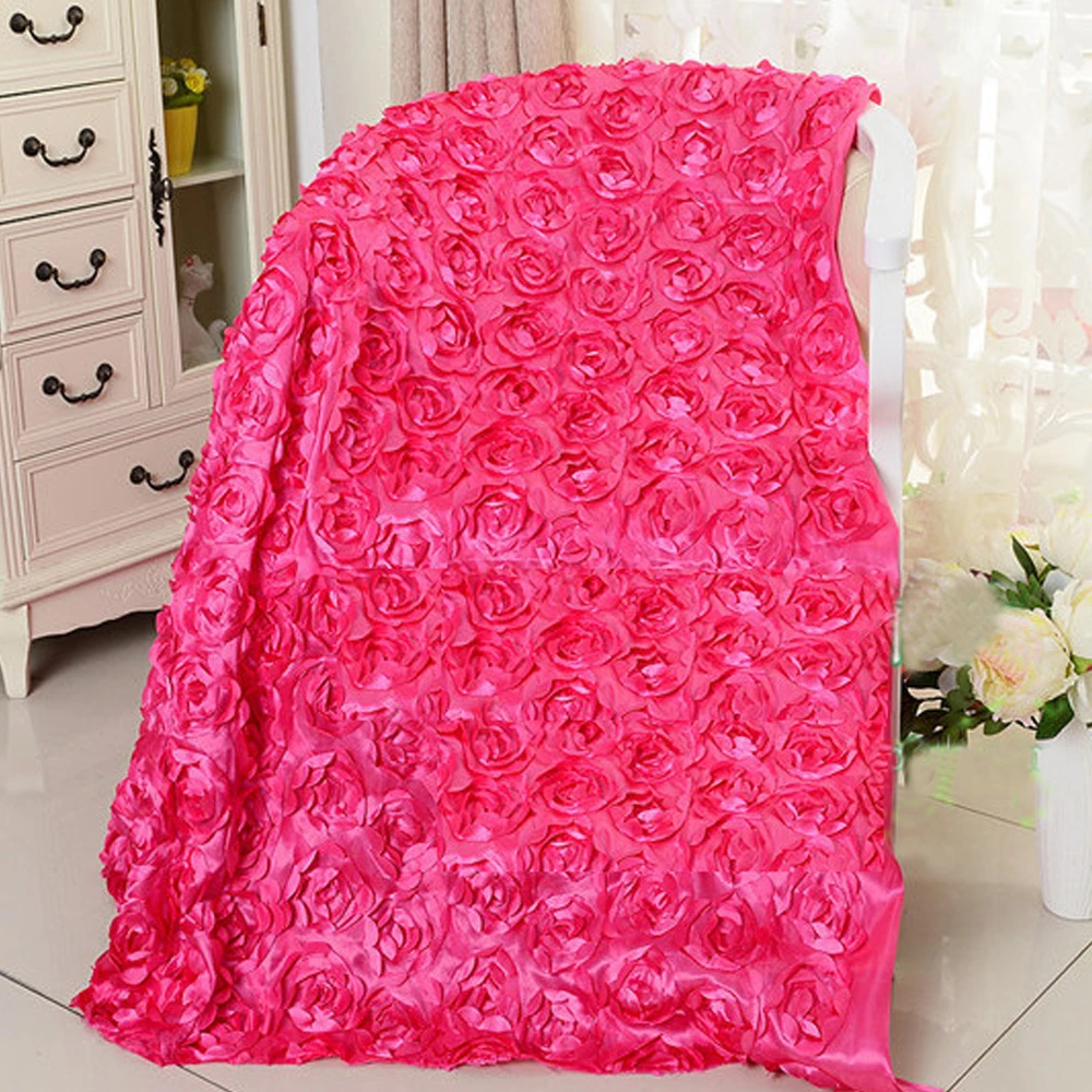 Hochzeit Dekoration 3D Satin- Rose Spitze Teppich Bestickte Festival Feier Blume Teppich Braut Hochzeit Teppich Vorhang Dekor: Braun