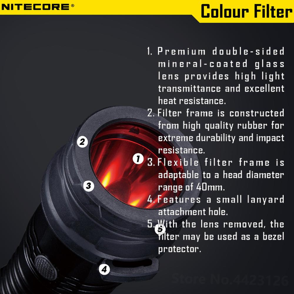 High Grade Nitecore RGB Lanterna Filter Diffused Mineral Coated Glass Lens For The Flashlight With Head Of 40mm EA41 P25 SRT7