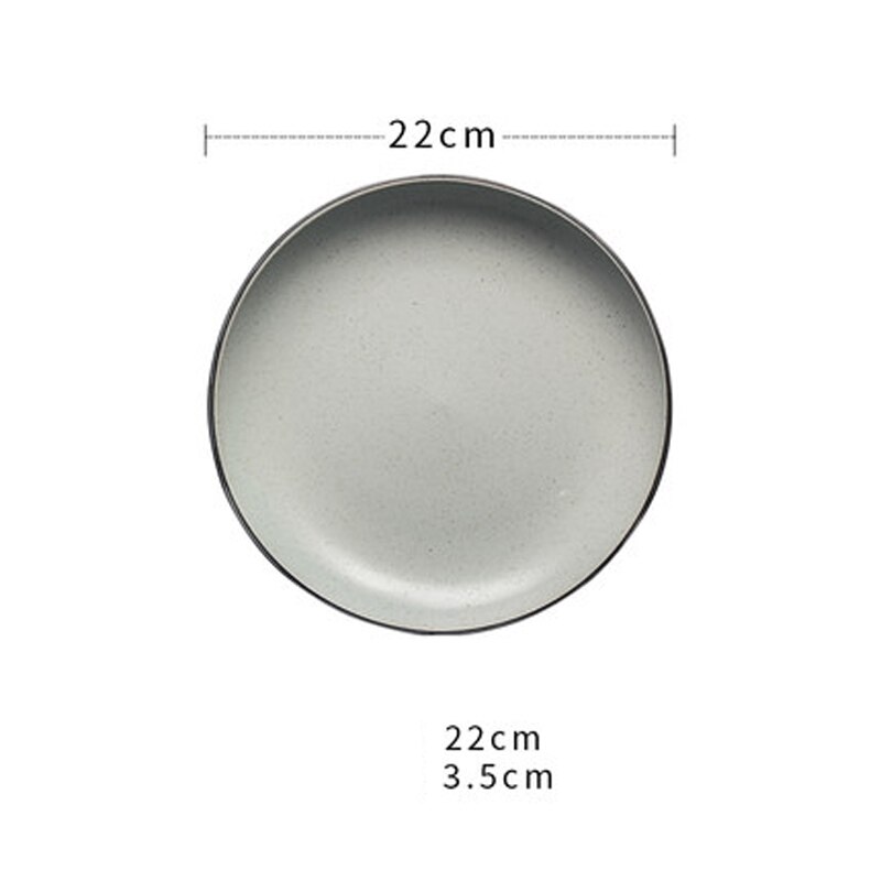 Japanese Retro Tableware Ceramic Dinner Plates Stoneware Hand-painted Plate Handmade Dishes Household Kitchen Dish Dinnerware