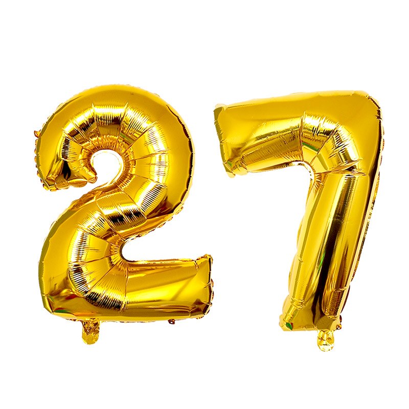 2pcs/lot 32 40inch Rose Gold Number 27 Foil Balloons Happy Birthday Decorations Supplies Girl 27th Years Old Party Decor