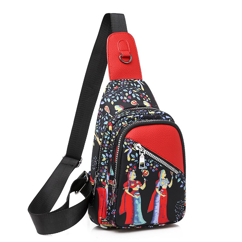 Borsa a tracolla stampata nuova moda donna marsupio 2022 borsa a tracolla borsa in nylon impermeabile borsa a tracolla nerka pochete: 1