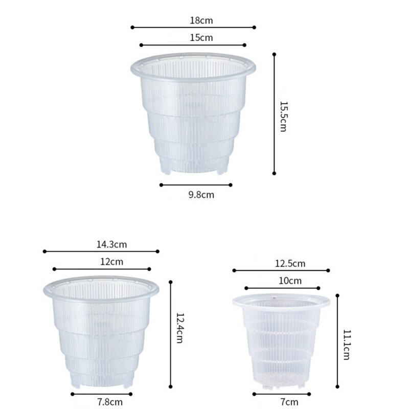 Clear Plastic Orchid Pots With Holes Durable Transparent Flower Pot Succulent Plants Fleshy Plant Container Garden Home Decor #1