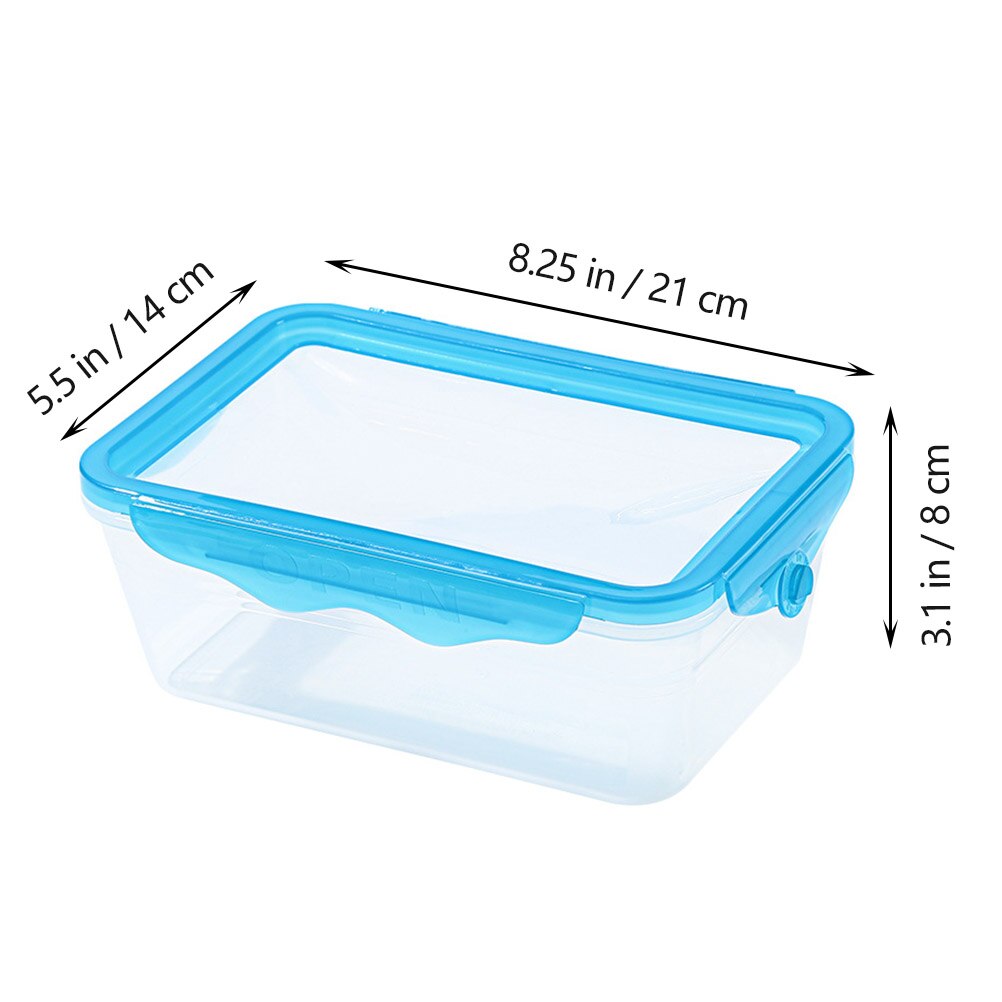 Plastic Food Storage Container Rectangular Fresh-Keeping Food Box for Kitchen