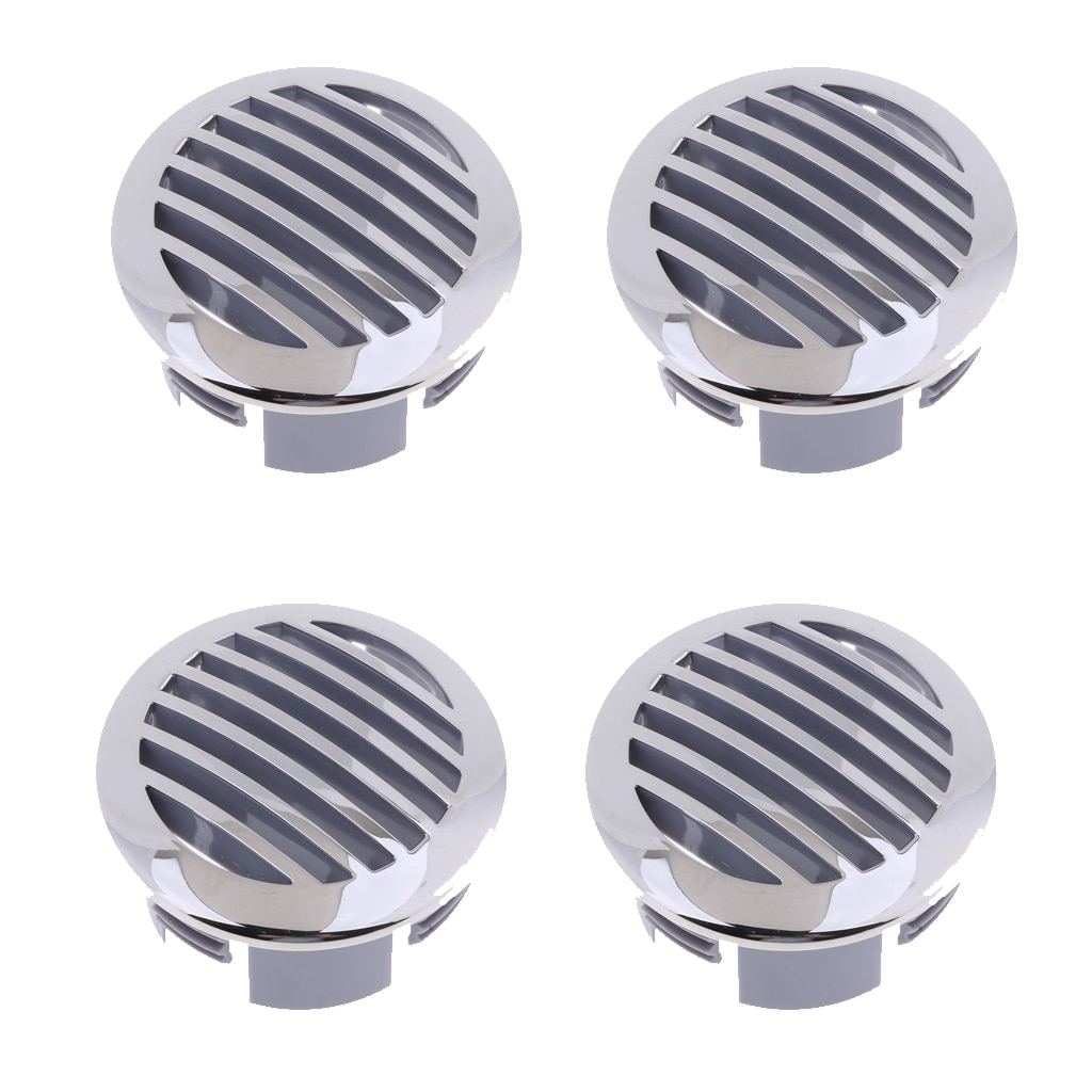 4 Pack 3-inch 316 Stainless Steel Round Louvered Air-flow Air Vent for Marine Boat Replacement 76mm