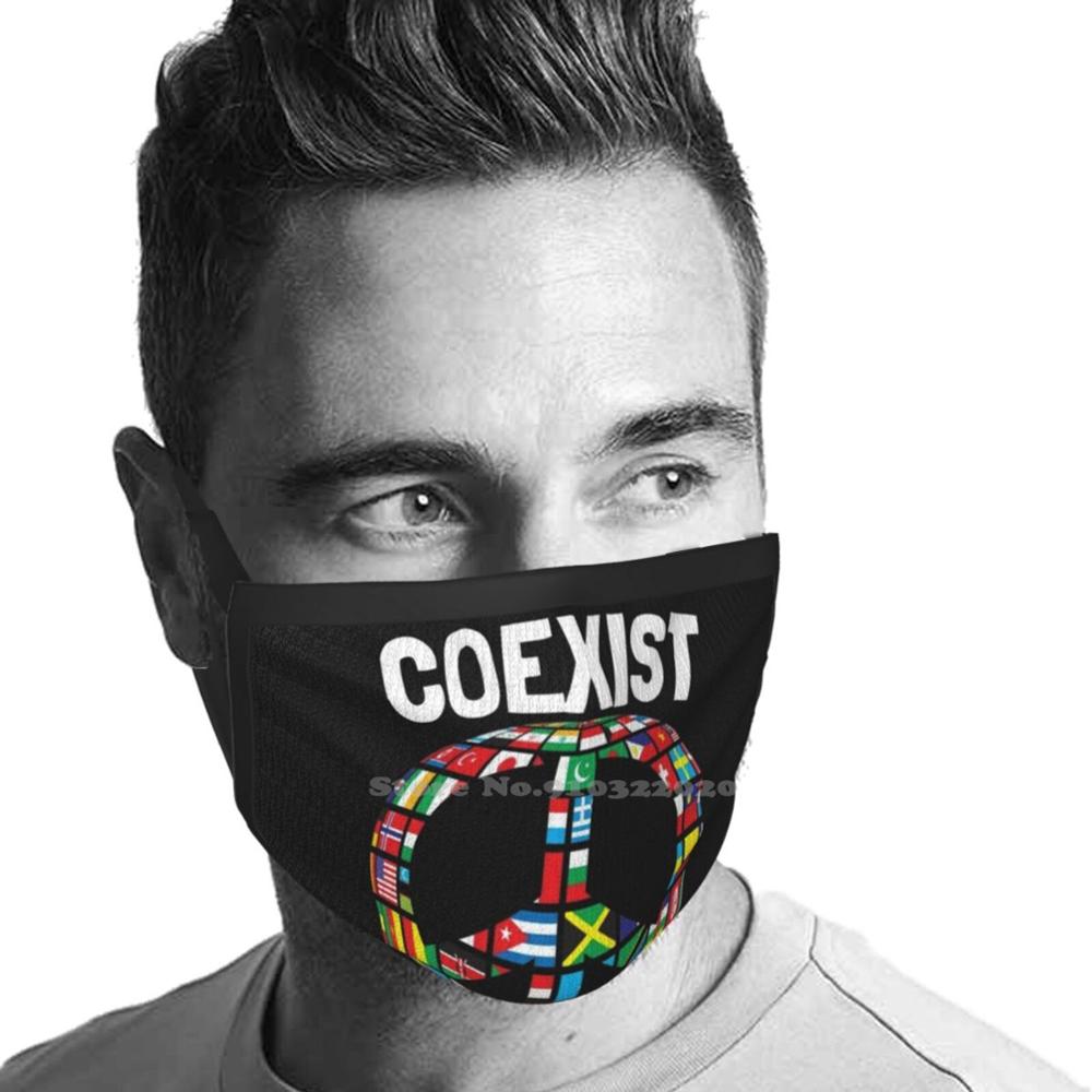 Coexist en paz, suave y cálida mascarilla facial, bufanda deportiva, Coexist paz, religión, mundo, cristiano, Judaísmo, amor, fe, Islam