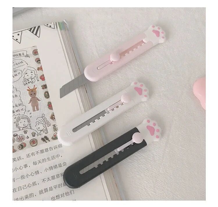 Art Cutter Utility Knife Student Art Supplies DIY Tools Stationery School Supplies Work: pink white black
