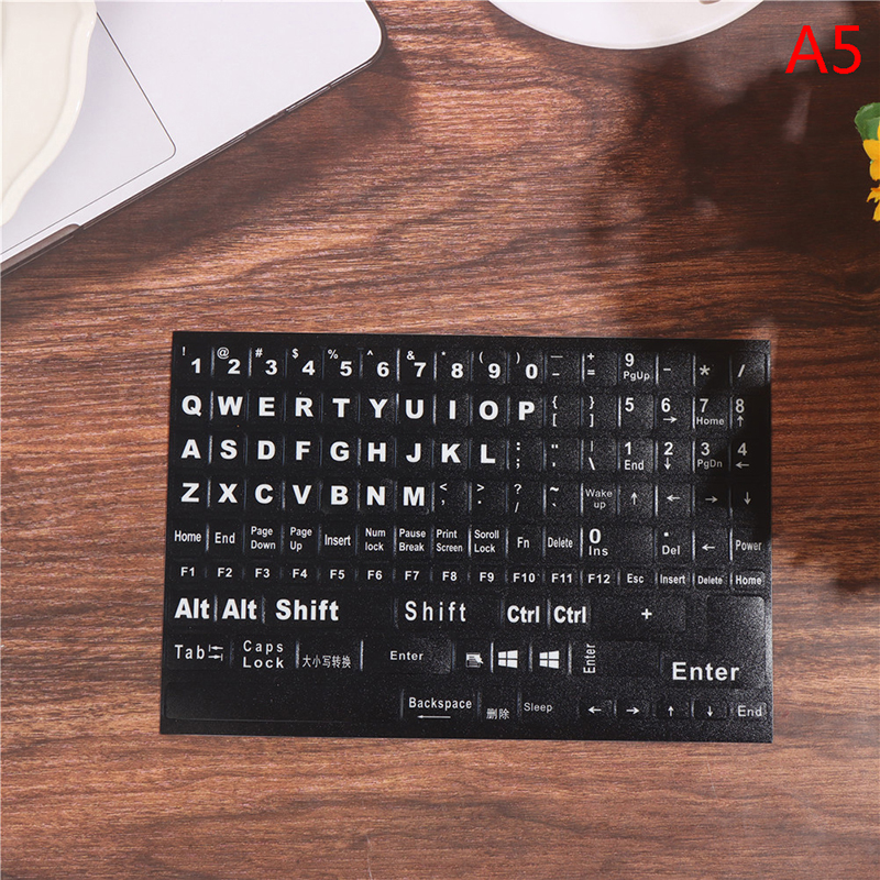 English Full 120 Keys Matte Standard Waterproof Keyboard Stickers Layout Letter Alphabet 10-17" Desktop Laptop Accessories: Yellow