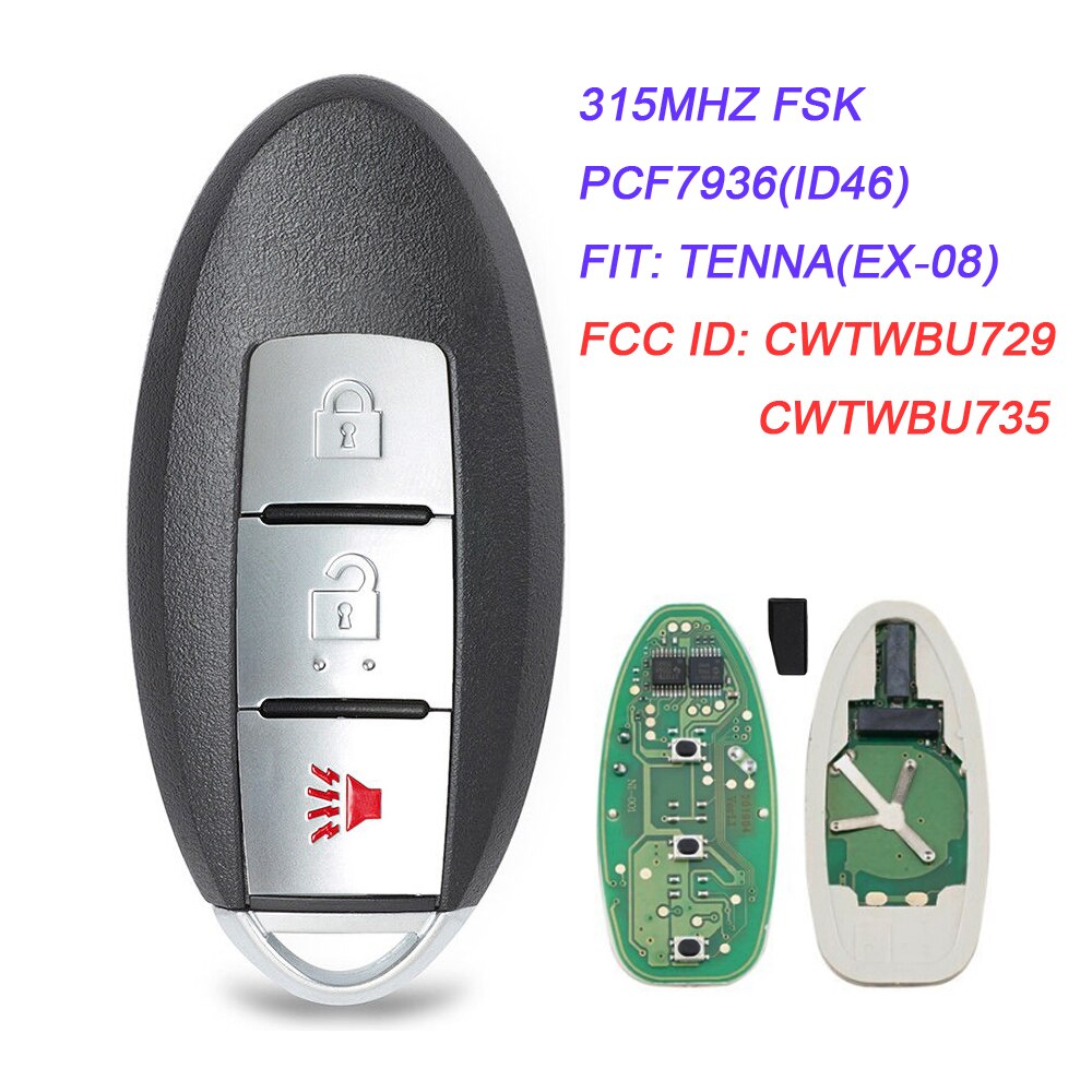 Auto Slimme Afstandsbediening Sleutel CWTWBU729 Of CWTWBU735 3 Knoppen Autosleutel Fob Fit Voor Nissan Rogue 315mhz