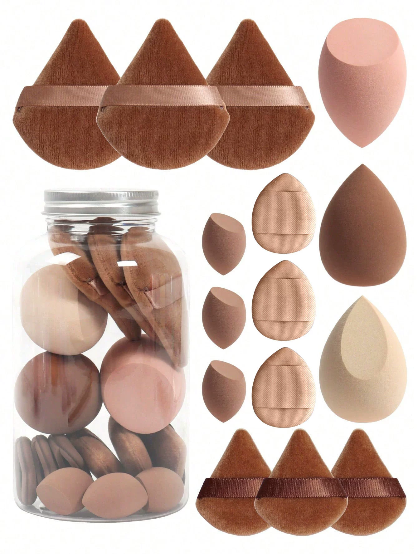 12/15Stck machen-hoch Schwamm Kosmetik Puff Stiftung Schwämme Rührgerät Schönheit Ei Pulver Puffs Frauen machen-hoch ZubehörMake-hoch-Werkzeug: Rosa