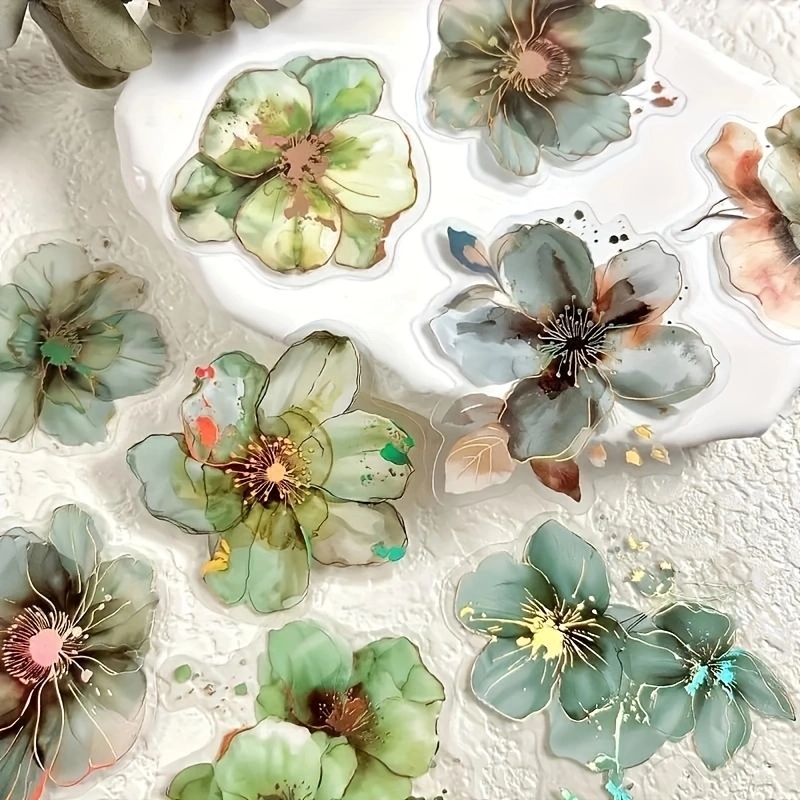 Un paquete de 20 hojas de flores Vintage, materiales de letras de flores preciosas, decoración artesanal, Base de Collage, pegatinas para álbum de recortes de mascotas