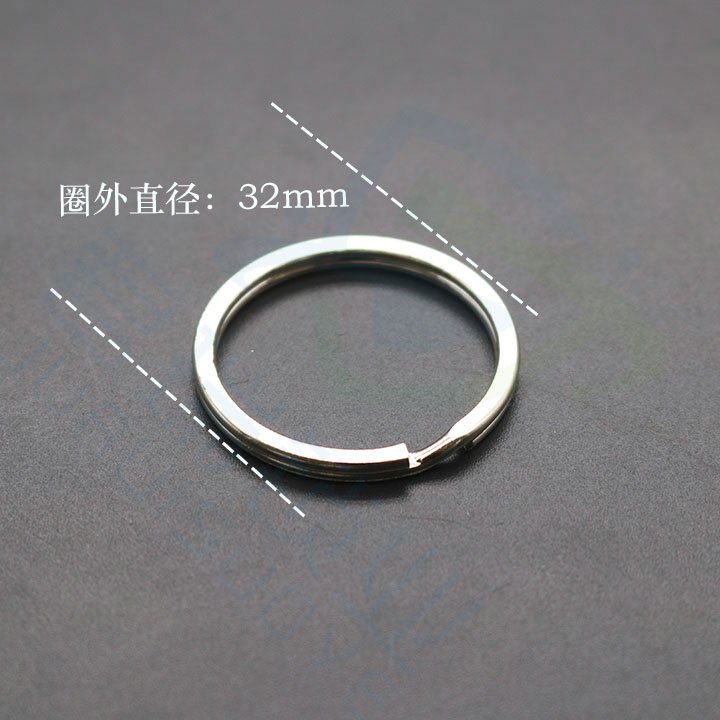 KEYTOOL 100 pcs/lot stainless steel Iron Round Metal Keyring Rhodium Plated Ring Key Chain 16MM 20MM 25mm 28MM 30MM 32MM: 32mm