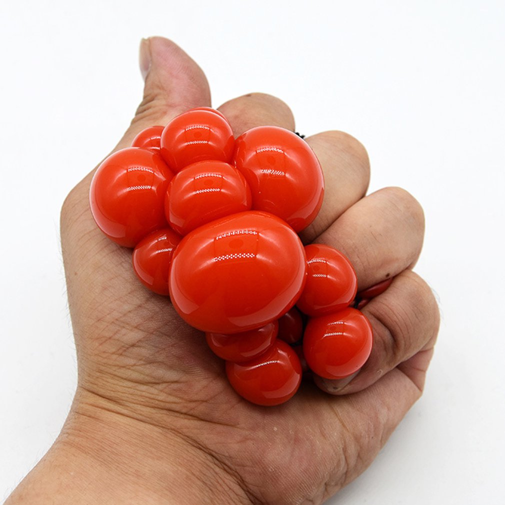 1Pc 4 cm Mesh Ball Grape Squeeze Toy Stresses Reliever Squeeze ToysChild Adult Hand To Knead Novelty Sensory Fruity Play Toys Ra