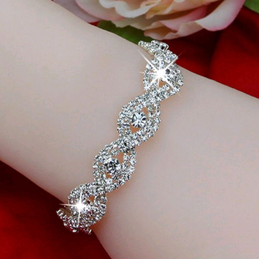 Luxe Armband Crystal Armbanden Voor Vrouwen Charm Armbanden En Armbanden Vrouwelijke Bruids Bruiloft Sieraden