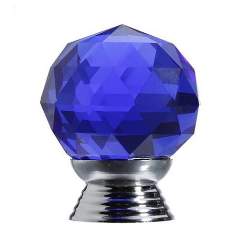 20mm enkele gaten glazen bolgreep meubelgreep dressoirknoppen kristallen kastgreep voor meubelbolgreep: Donkerblauw