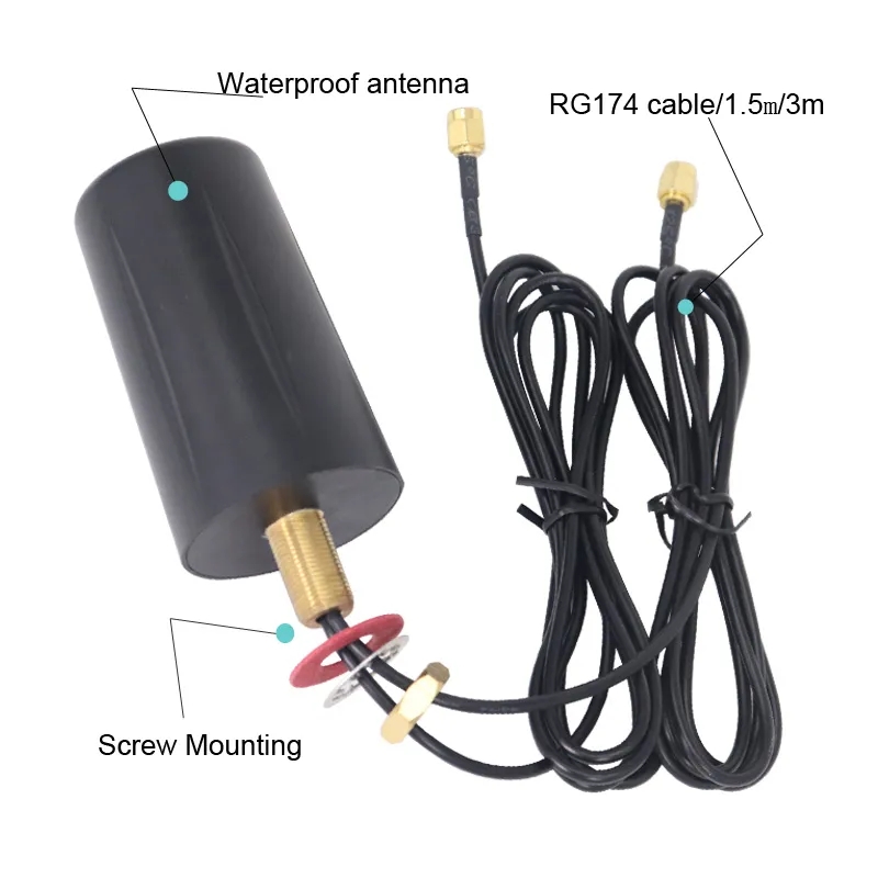 Reinforced 5g 4g gsm udendørs wifi omni 600 ~ 6000 mhz high gain 12 dbi ekstern vandtæt antenne med beslag sma han