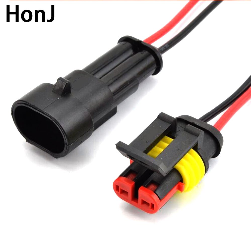 2 Pin Way Sealed Waterproof Electrical Wire Connector Plug Set auto connectors with cable