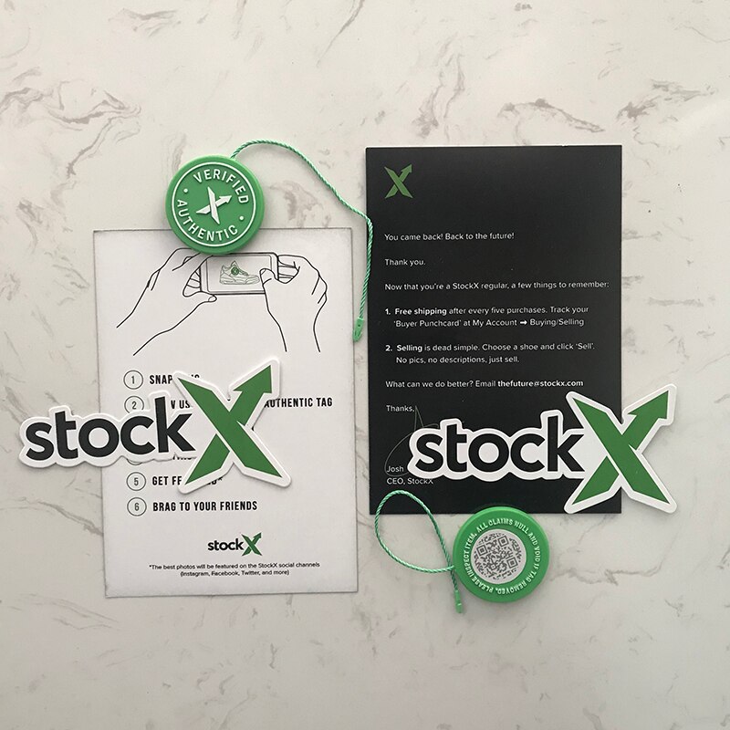 Stock X Green Circular Tag Rcode Stickers Flyer Plastic Shoe Buckle Verified X Authentic Green Tag