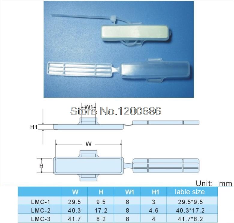 Cable Label 100-Pack Waterproof Boxes - 30x10mm Clear Wire Markers