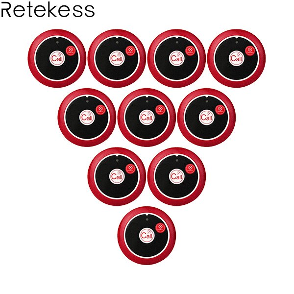 Retekess 10pcs 433MHz Wireless Pager Call Button Restaurant Waiter Calling System Catering Equipment Customer Service