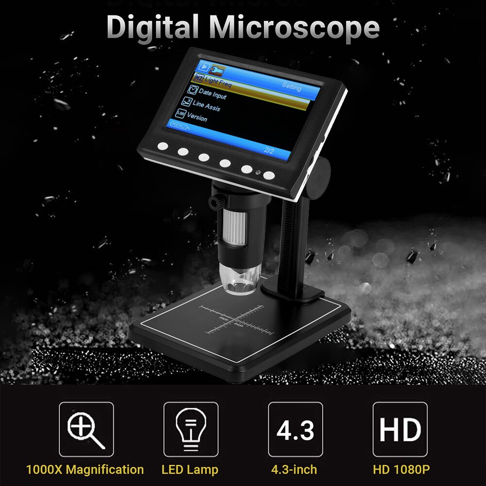 KKMOON Digital Microscope Camera 4.3 inch 1000X Magnification LCD Microscope Portable Microscope Video Camera Microscope