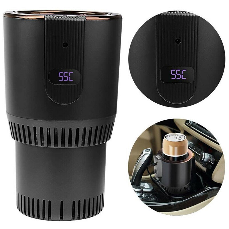 2-In-1 Smart Car Cup Warmer and Cooler 12V3A Electric Coffee Warmer Beverage Cooling & Heating Mug with Temperature Display for