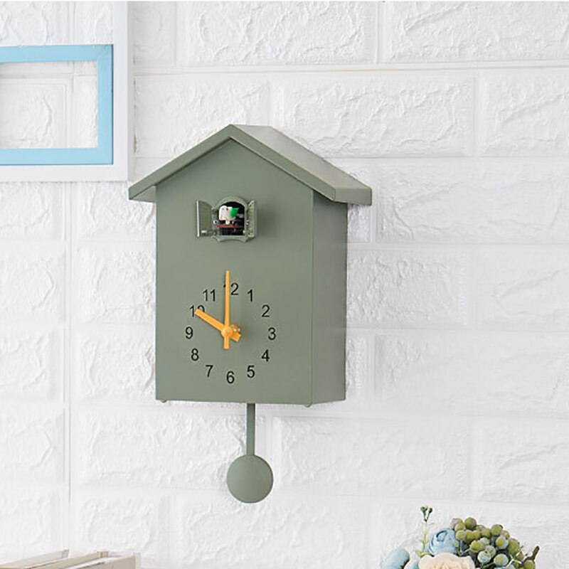 Gjøkur klokke veggklokke- bevegelse hytte-stil, minimalistisk moderne blå