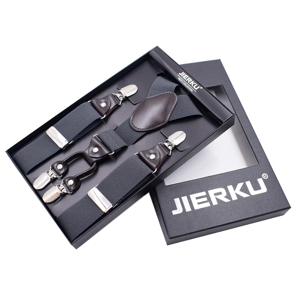 Windj heren bretels effen kleur 4 clip-on bretels elastisch 3.5cm: F04