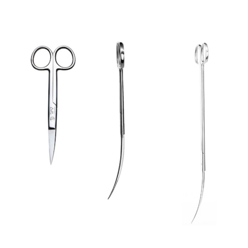 VIV Aquarium Aquatic Stainless Spring Steel Plant Scissors Curved Wave Shape ADA Cleaning Maintenance Tool