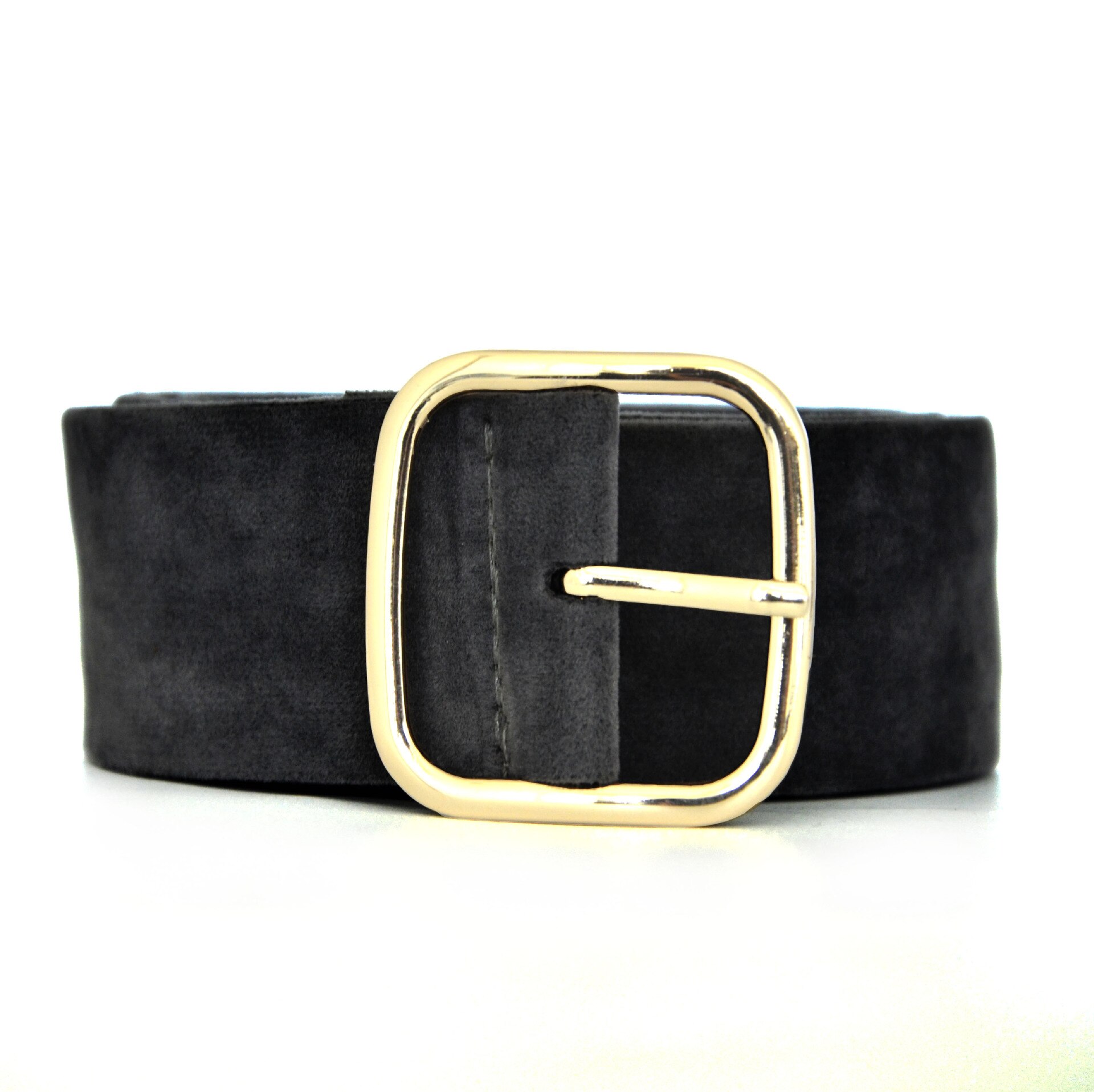 Brede Riem Vrouwelijke Jurk Riemen Versier Tailleband Gold Pin Gesp Fluwelen Riem Party Riem Zwart Flanel Vrouwen: Black