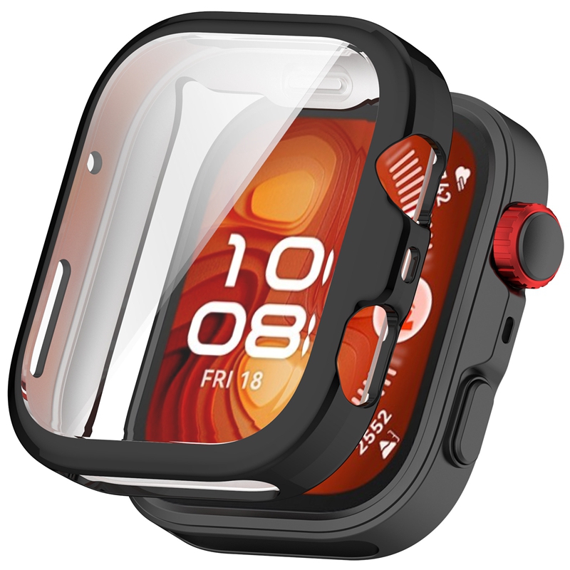 Funda de silicona TPU de cristal para Huawei Watch Fit 4, Protector de pantalla para reloj inteligente, marco de parachoques para Huawei Fit 4 Pro Fit4, carcasa: 18 mm / Naranja
